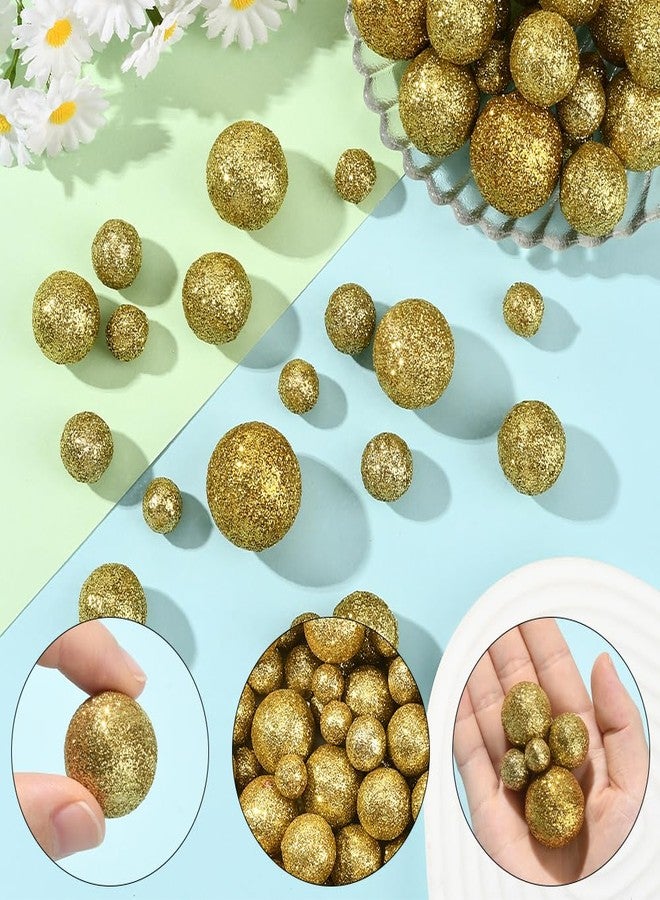 SOFPLATE 160Pcs Gold Foam Glitter Balls Vase Filler Decorative Ball 12mm 15mm 20mm 24mm 28mm No Hole Gloss Bead Pearls Christmas Holiday Decoration Table Scatter for Home Party Festive Wedding Decor - Image 3